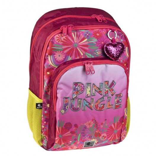 CARTABLE SCOLAIRE DOUBLE PINK JUNGLE 30*45*15CM -...