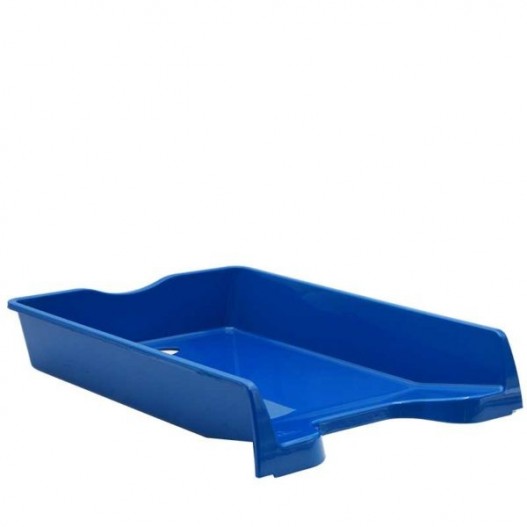 Bac à Courrier CEP 100 - Bleu, 35x25.5x6.5 Cm - Empilable, Grande Capacité - Pour Bureau, Maison, Organisation - 2