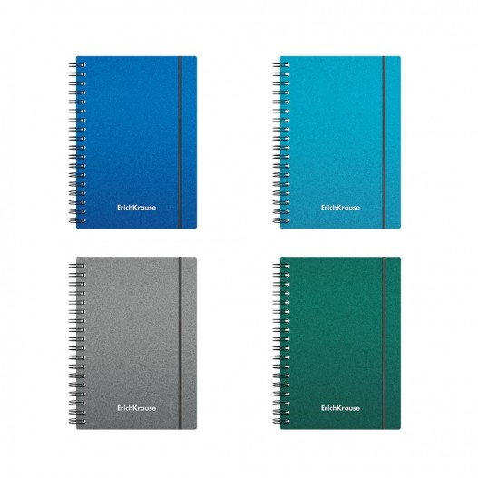 CARNET AVEC SPIRALE A ELASTIQUE A6 METALLIC  80...