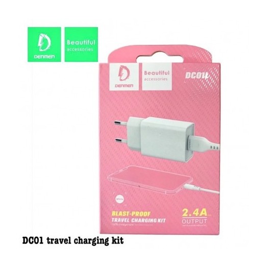 CHARGEUR AVEC CABLE IPHONE  2.4A  DENMEN