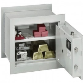 Coffre-fort Mural 31x20x20 Cm YUENFONG – Double Panneton, 2 Clés, Facile à Fixer, Couleur Argent