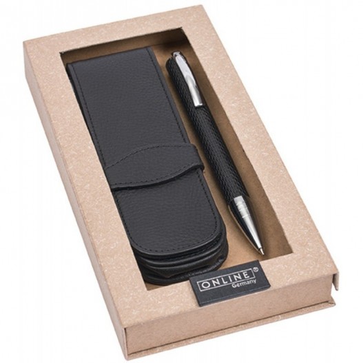 COFFRET STYLO A BILLE + POCHETTE EN CUIR - ONLINE