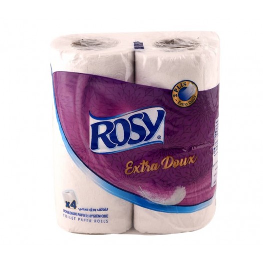 LOT DE 4 RLX PAPIER HYGENIQUE BLANC ROSY