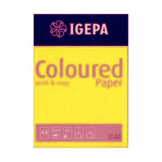 RAME PAPIER COULEUR A4 -500 FEUILLES JAUNE