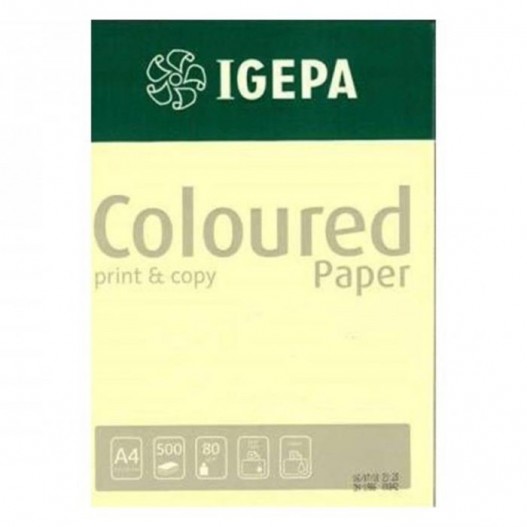 RAME PAPIER COULEUR A4 -500 FEUILLES JAUNE PASTEL