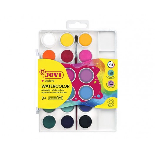 AQUARELLE DE 18 PASTILLES 22MM JOVI