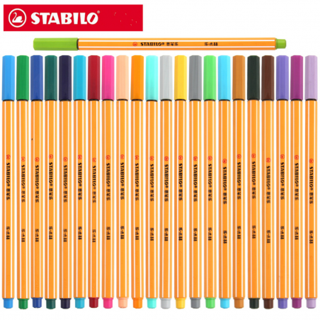 Stylo feutre pointe fine STABILO point 88 - Pochette de 30 Stylo feutre,  dont 5 Stylo couleur fluo : : Fournitures de bureau