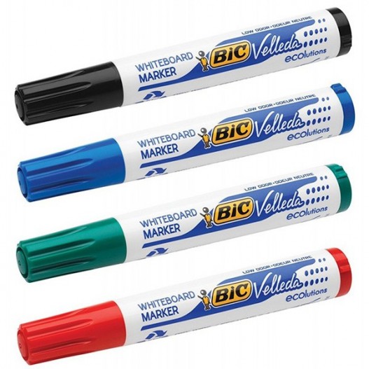 BIC VELLEDA 1721 - Pack de 5 - Marqueurs effaçables - pointe fine