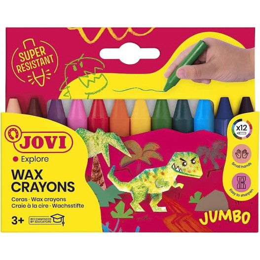 BOITE DE 12 CRAYONS WAX PASTEL - JOVI 980/12