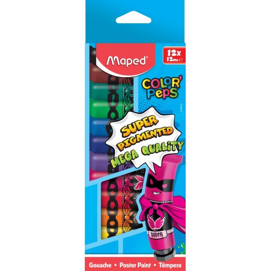 BOITE DE 12 TUBES GOUACHE - MAPED