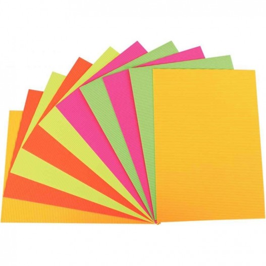 PAPIER ONDULEE A4 ADHESIVE - FLUO