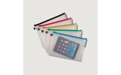 Brevanza 15 Pièces Pochette Docuent Zippée A4 A5 A6, PVC esh Zipper Pouch Etanche, Docuent